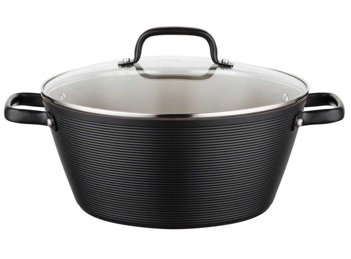 Florina Carina Zwarte aluminium pan - 28 cm, 5,2 liter