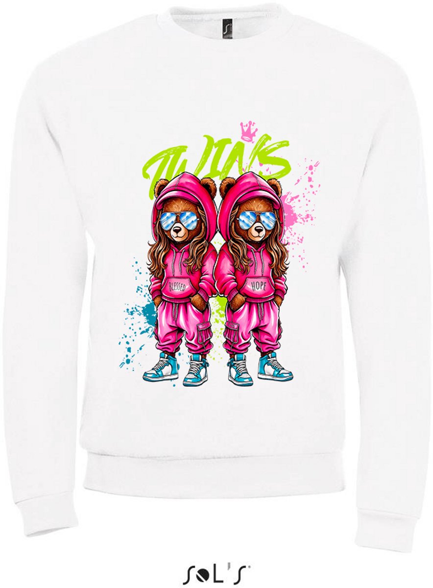 Sweatshirt 2-197 Twin Bear - Wit, M