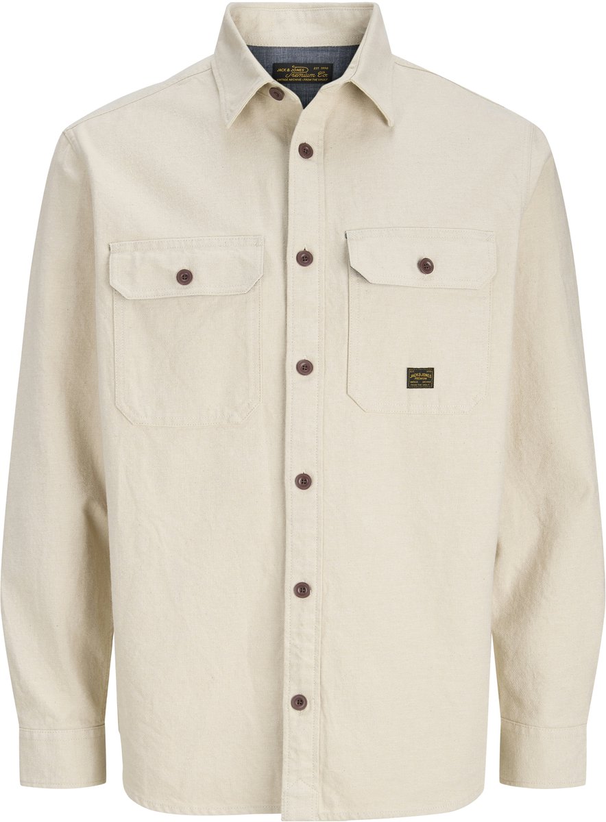 Jack & Jones Overhemd Jprbluivy Solid L/s Overshirt Sn 12303624 Plaza Taupe Mannen Maat - L
