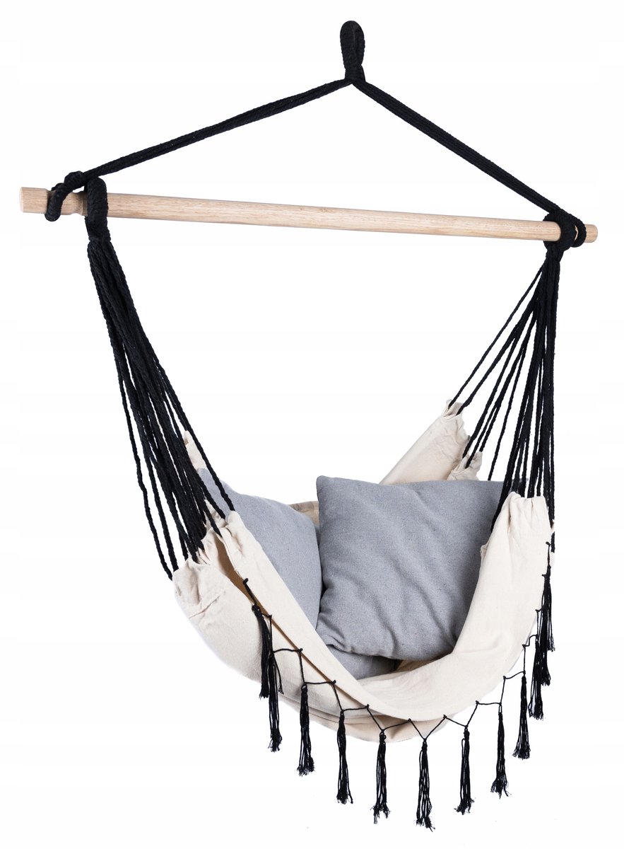 2x Braziliaanse hangstoel met kussens voor tuin en terras