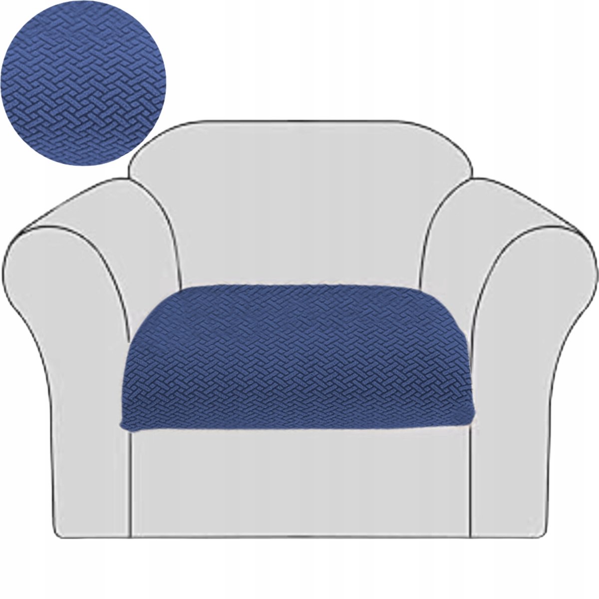 Elastische bandsch jacquard visgraat OEKO-TEX blauw