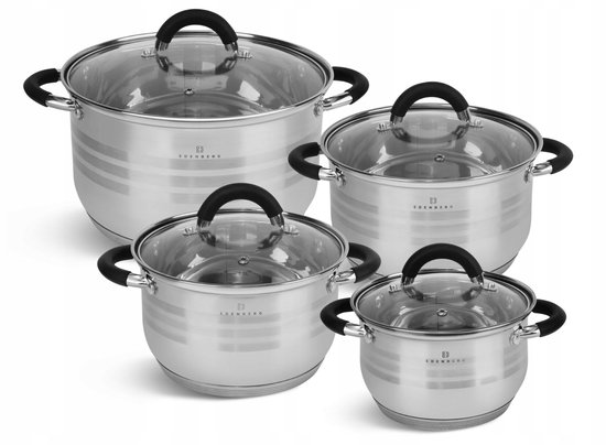 Edenberg Black Line - Pannenset - RVS - 12 delig - Voorzien van een
