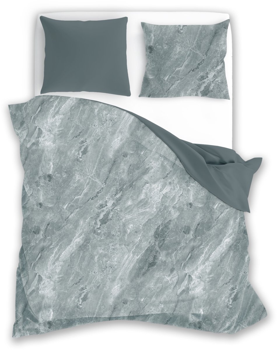 Faro Katoenen Dekbedovertrek 160x200 cm Pure Grijs Marmer