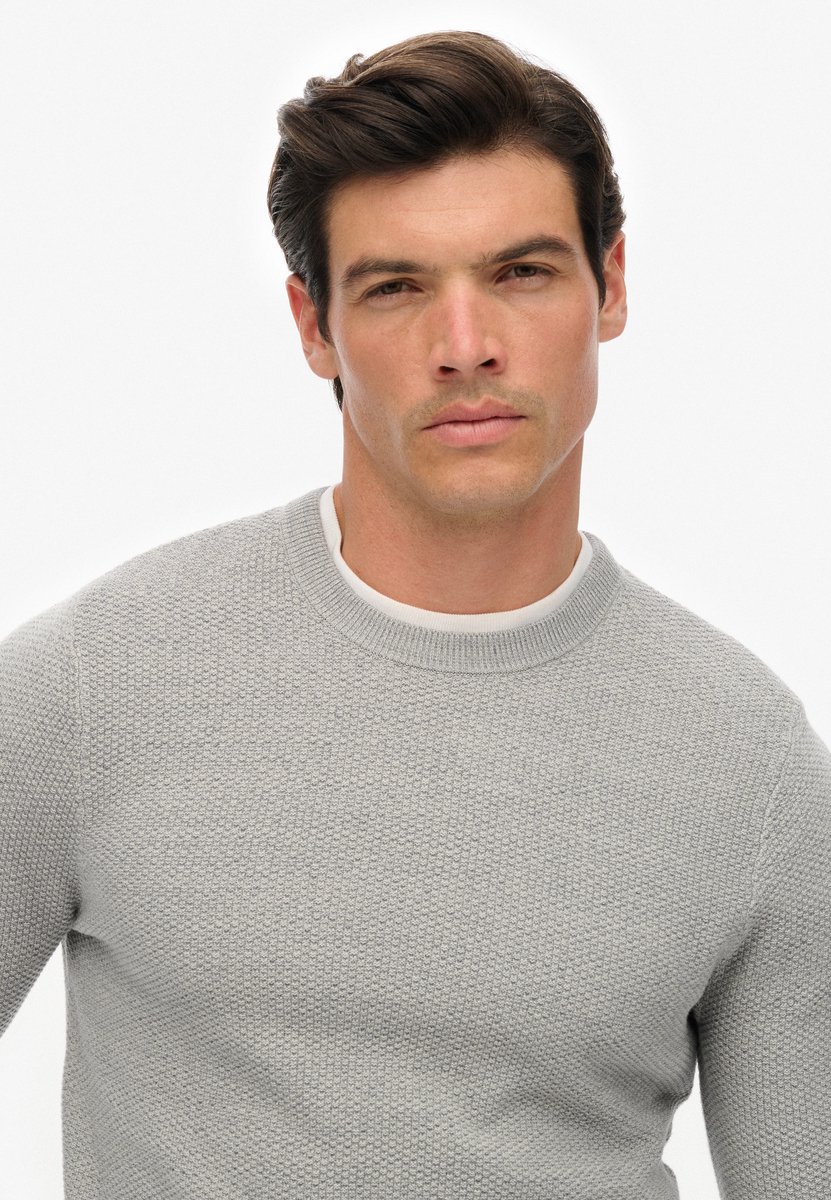 Superdry Lw Cotton Texture Jumper Sweater Heren Grijs