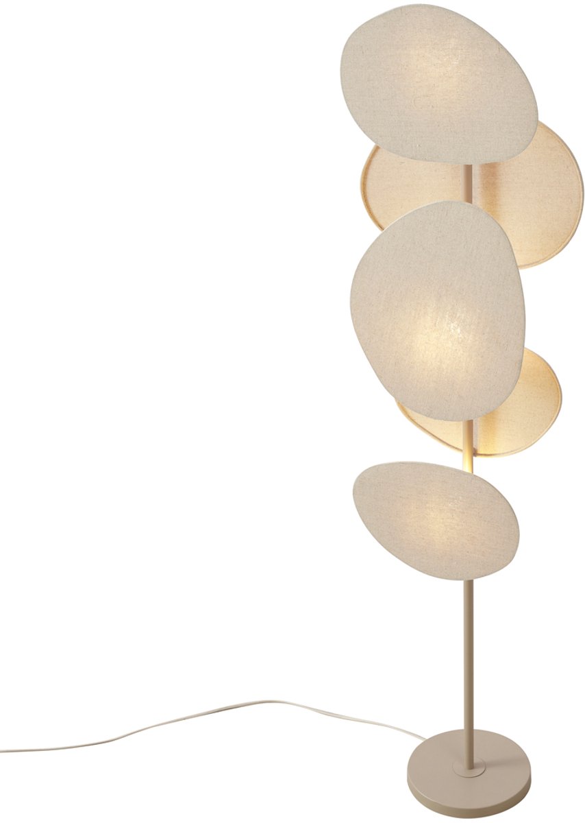 QAZQA organica - Japandi Vloerlamp | Staande Lamp - 3 lichts - H 160 cm - Beige - Woonkamer