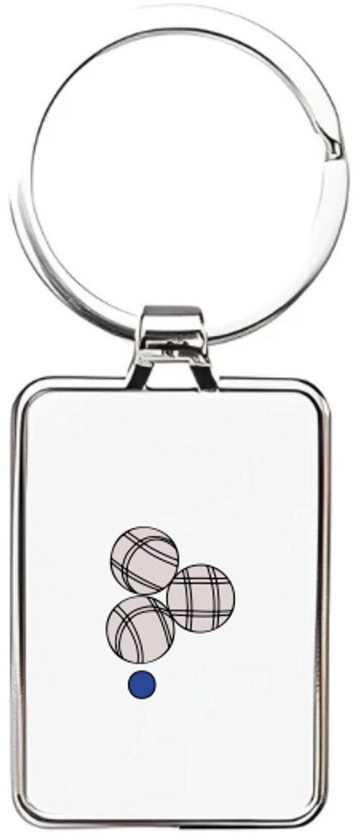 Hacebo® - Jeu de boules sleutelhanger rechthoekig - Sport - Jeu de boules - spelers - sleutelhangers - Balsport - boulspel - rechthoekige sleutelhanger - 3 x 7.8 CM