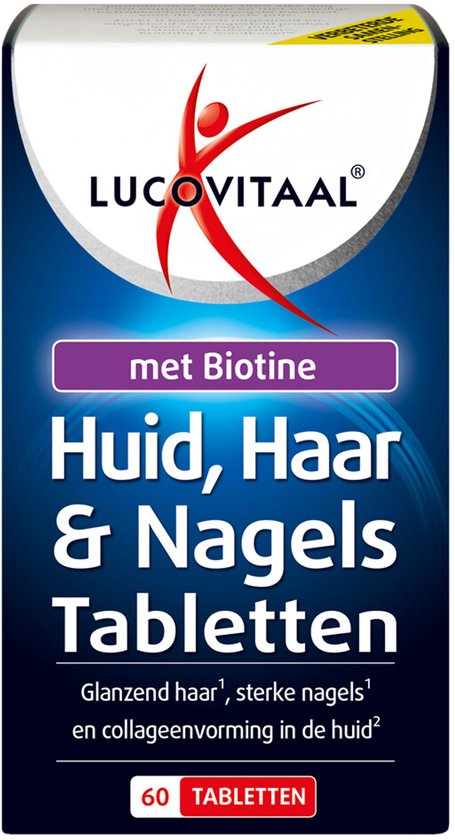 Lucovitaal Huid, Haar & Nagels Tabletten met Biotine, 60 tabletten.