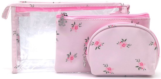 Make-up tas set - 3-in-1 - 23.5x13.5x7cm - dames - stijlvol - beauty - accessoire - cadeau