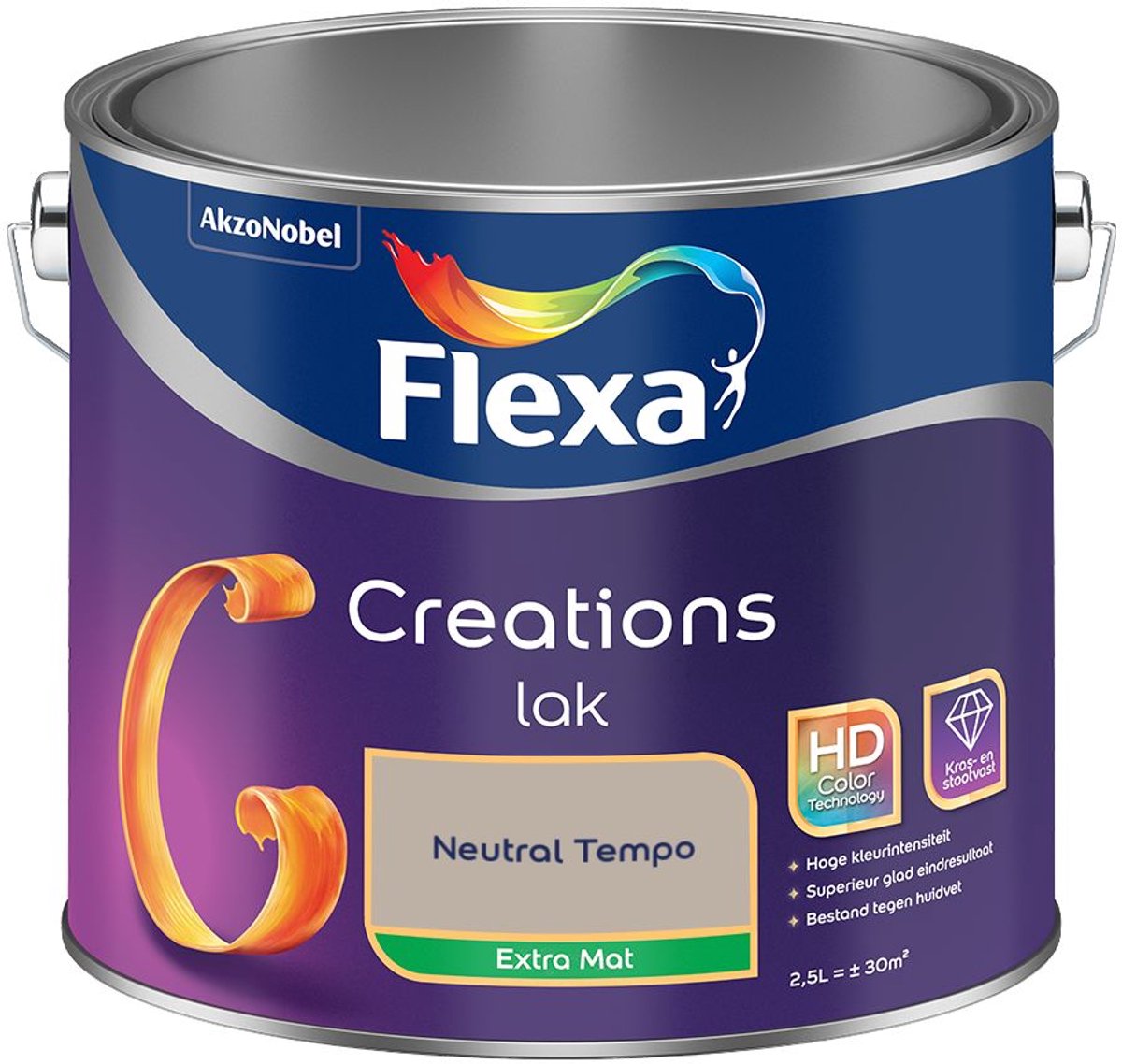 Flexa - Creations Lak Extra Mat - Neutral Tempo - Kleur van het jaar 2026 - Mengverf - 2.5 L