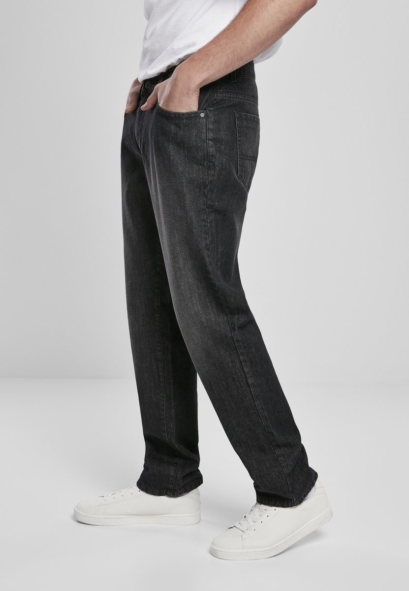 Urban Classics Hose Loose Fit Jeans Real Washed-29/32 Zwart