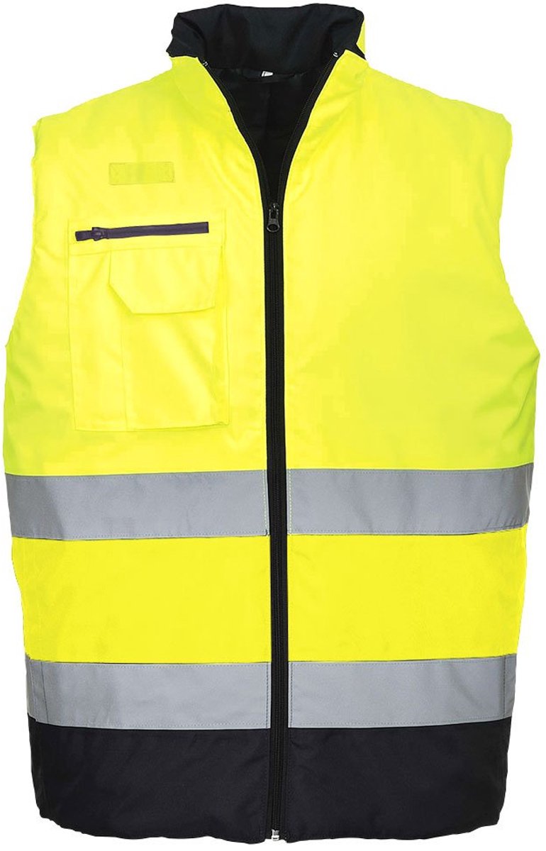 Portwest Hi-Vis tweekleuren Bodywarmer S267 - Geel/Marine - XXL