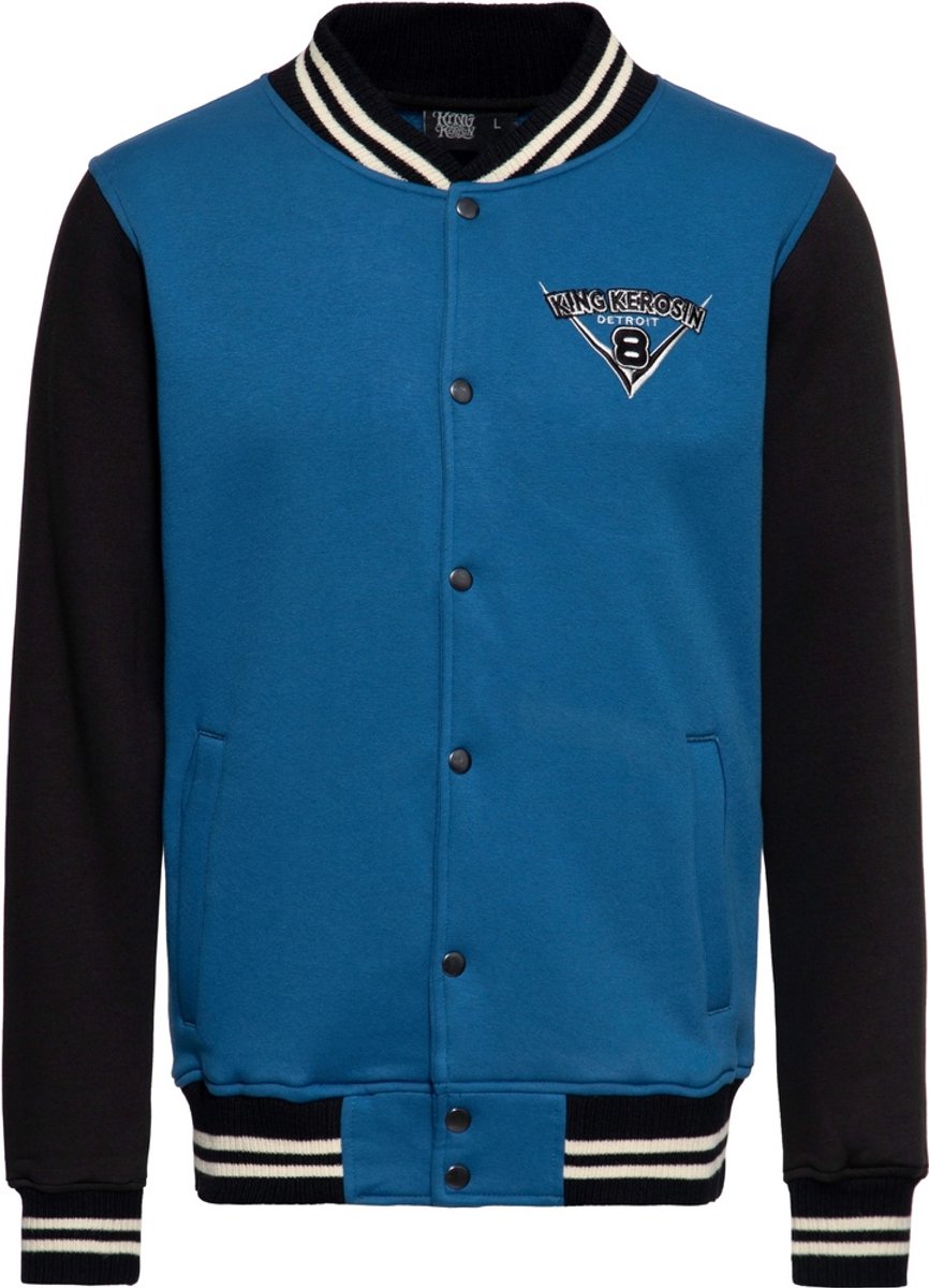 King Kerosin College Sweat Jacke ''Speed King'' KKI34001 Smoke Blue-M