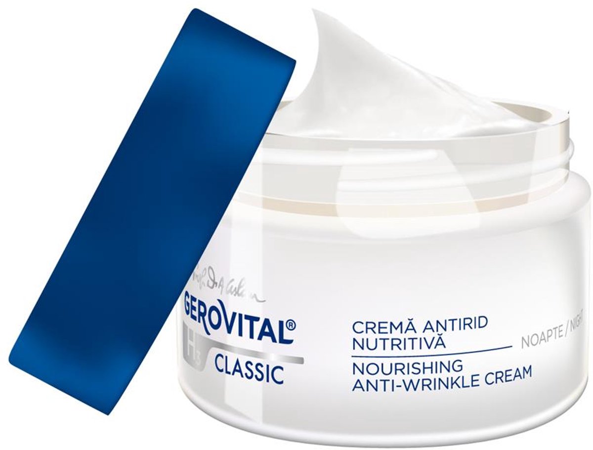 Gerovital - Voedende anti-rimpel nachtcrème voor de droge en rijpe huid ( 45+) ( 55+) - Intensieve regeneratie, Gerovital H3 Classic, 50 ml