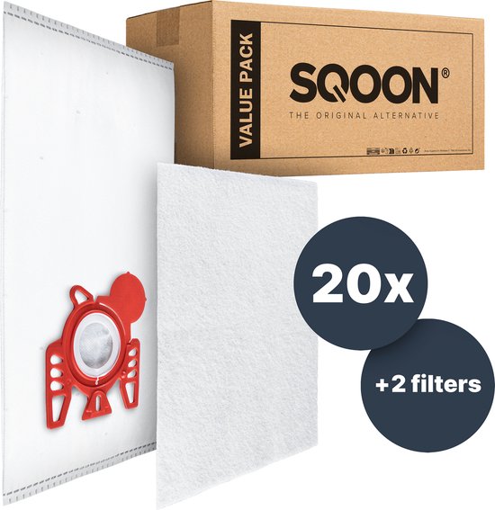 Sacs d'aspirateur SQOON® Basic compatibles avec Miele F / J / M 3-D Hyclean - Lot de 20