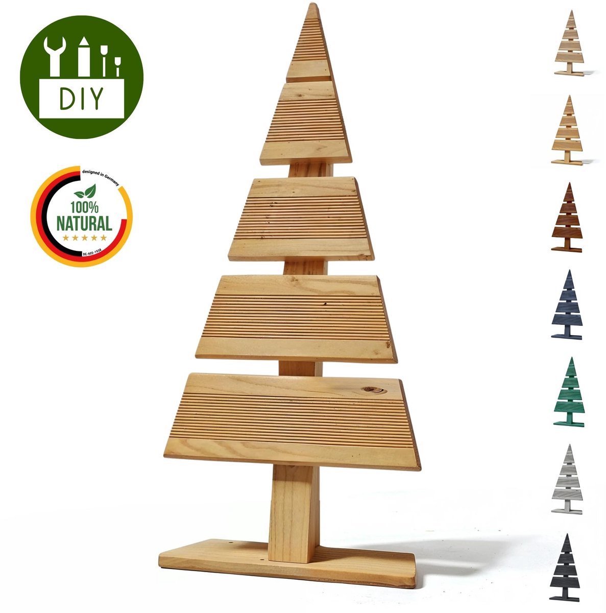 Floranica houten kerstboom DIY den 60x27 cm kerstdecoratie houten boom van larikshout om zelf te maken knutselen klein natuurlijk