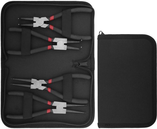 Sprengring Tangen Set - 4st Professionele 7 Interne Externe Rechte Gebogen Circlip Snap Ring Tangen Set DE