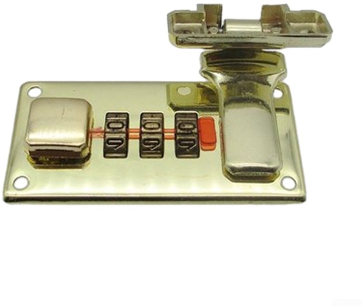 1 set Toolbox Hasp, Luggage Combination Lock, Suitcase Combination Lock, Luggage Suitcase Hasps with Combination Lock 65 * 29mm, Yellow Left