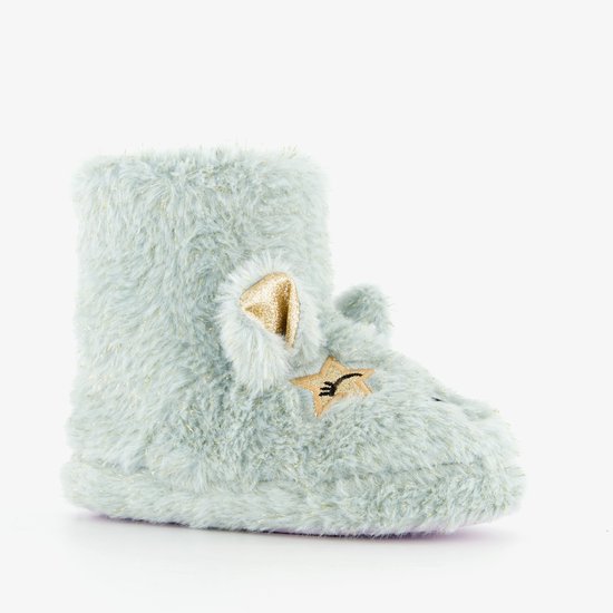 Thu!s kinder pantoffels muis mintgroen - Maat 35 - Sloffen