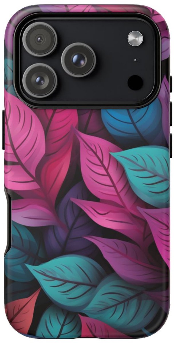 Kleurrijk Abstract Bladerenpatroon – Telefoonhoesje Geschikt voor iPhone 17 Pro