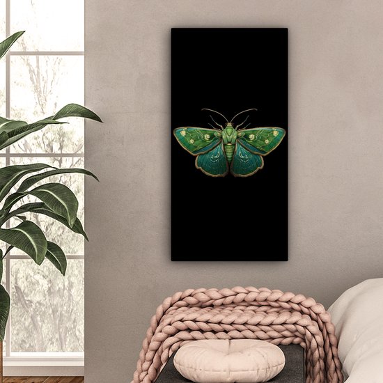 Tableau sur toile 40x80 cm - Décoration murale exclusive Mot - Vibrant - Vert - Décoration murale salon - Décoration chambre à coucher - Accessoires de chambre - Tableaux sur toile