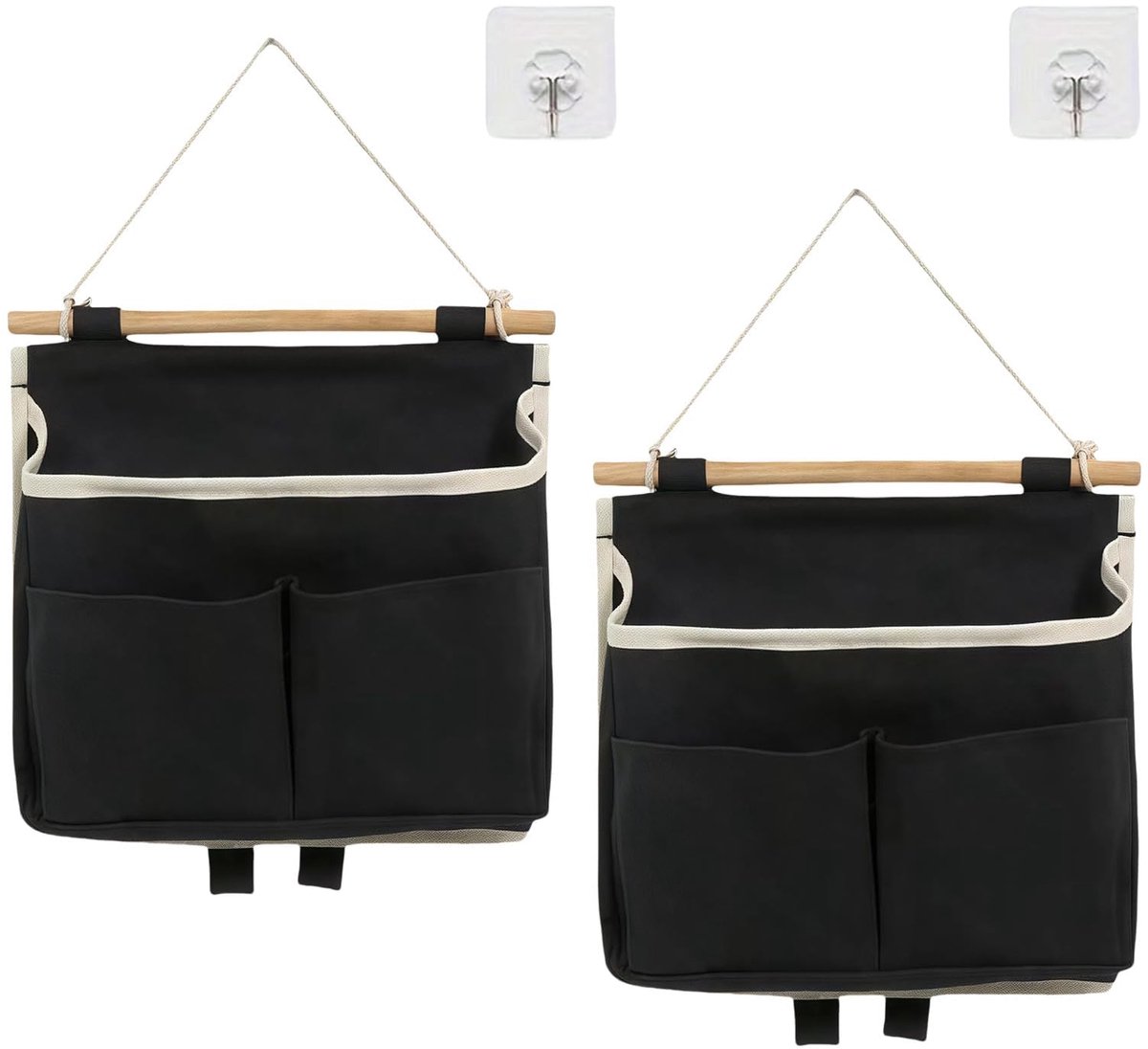 Ibenzoa® Set van twee stijlvolle hangorganizers voor badkamer of deur met haken
