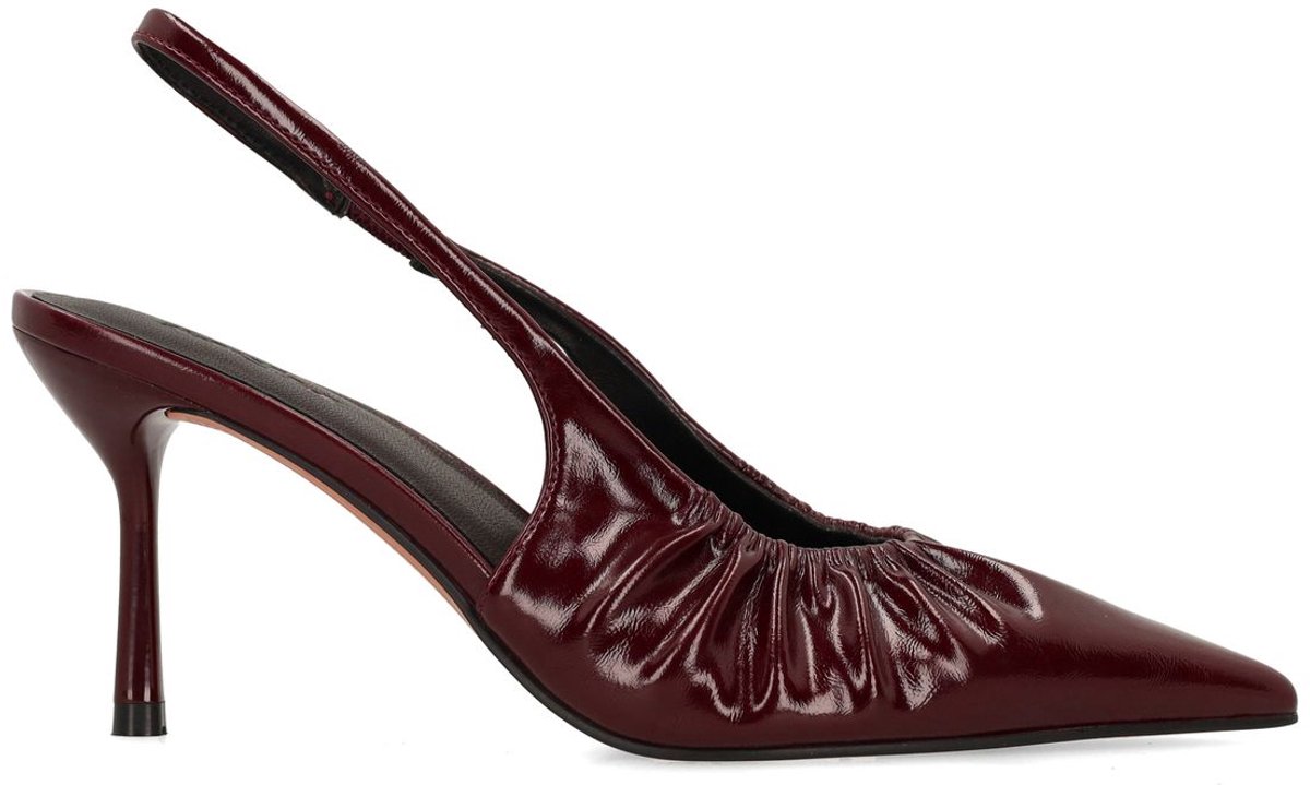 Sacha - Dames - Zwarte slingback pumps met rimpel effect - Maat 41
