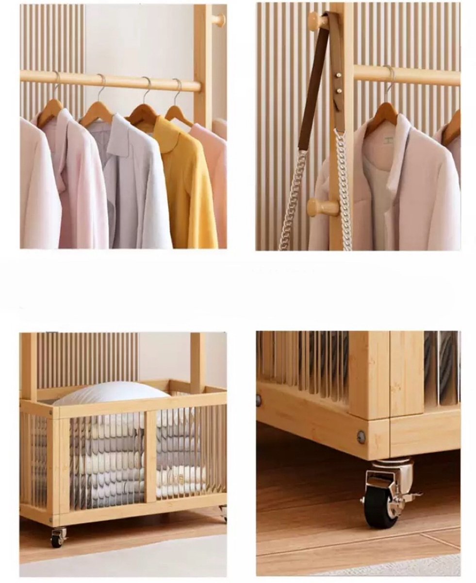 Schoenenbank Kapstok Rek Hanger Houten Boom Kapstok Moderne Bamboe Garderobe Multifunctioneel Opbergrek Met 7 Niveaus Opbergplanken Grote Capaciteit Kledinghanger Voor Thuis Kleding