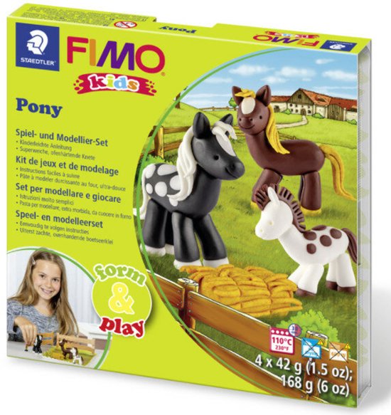 FIMO kids 8034 - ovenhardende boetseerklei - Form&Play set "Pony"