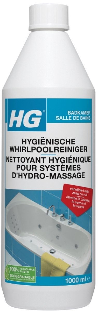 1 x HG Hygienische Whirlpool Reiniger 1 liter - Whirlpool Reinigen - Kalk Verwijderen - Zeep Verwijderen - Hygiëne Whirlpool - Whirlpool Schoonmaken