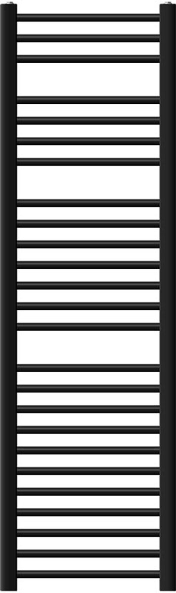 Design badkamerradiator Sahara, elektrisch met verwarmingsstaaf 1200 W, 400 x 1500 mm, recht, matzwart, zijaansluiting LuxeBath