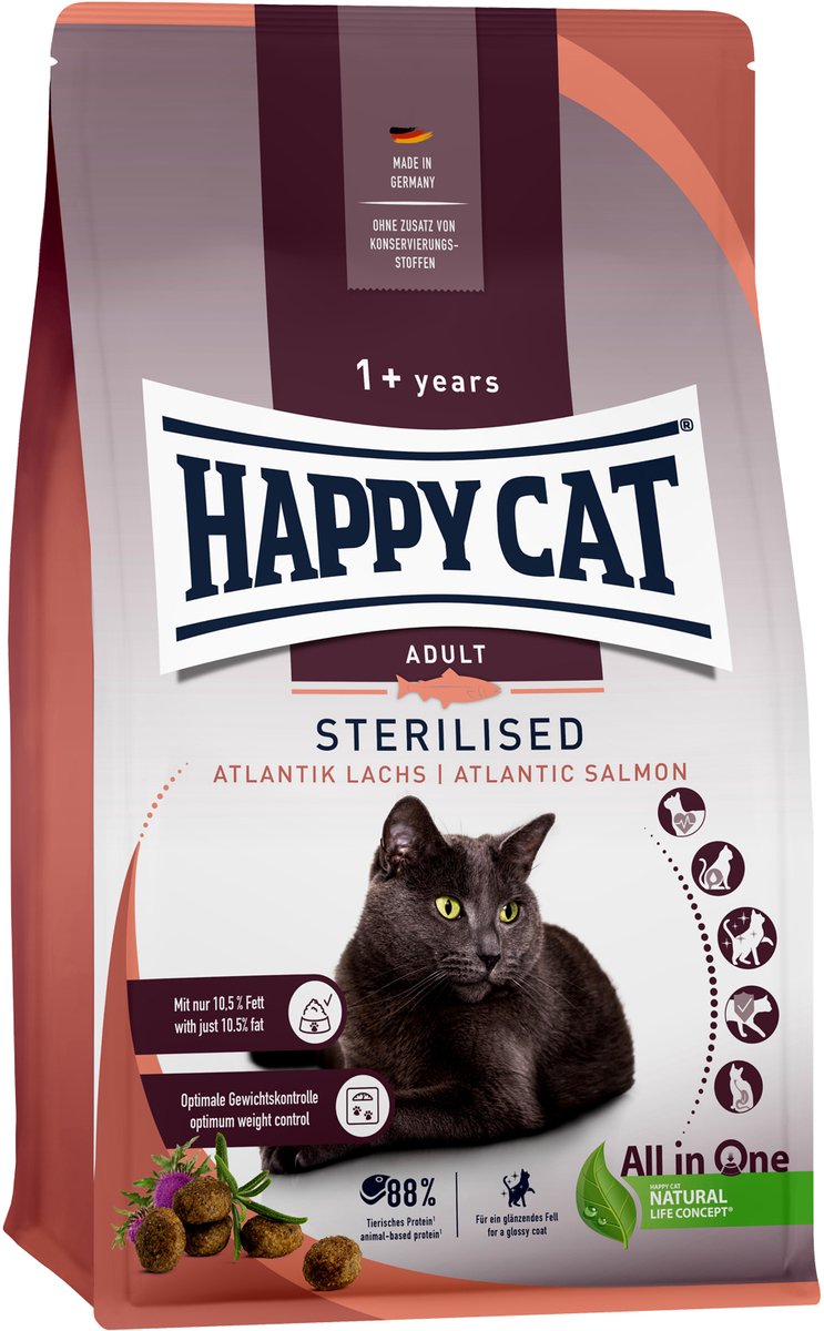 Happy Cat Sterilised Kattenvoer – Zalm – 4 kg