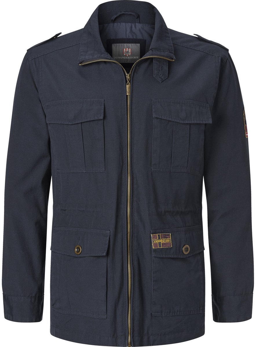 Jan Vanderstorm herren Militair Jack - 54 - blauw - Plus Size