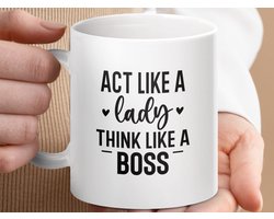 Mok Act Like a Lady Think Like a Boss Mug, Inspirational Mug, Motivational Gift, Girl Boss Gift, Female Empowerment, Coffee Mug, Work Gift