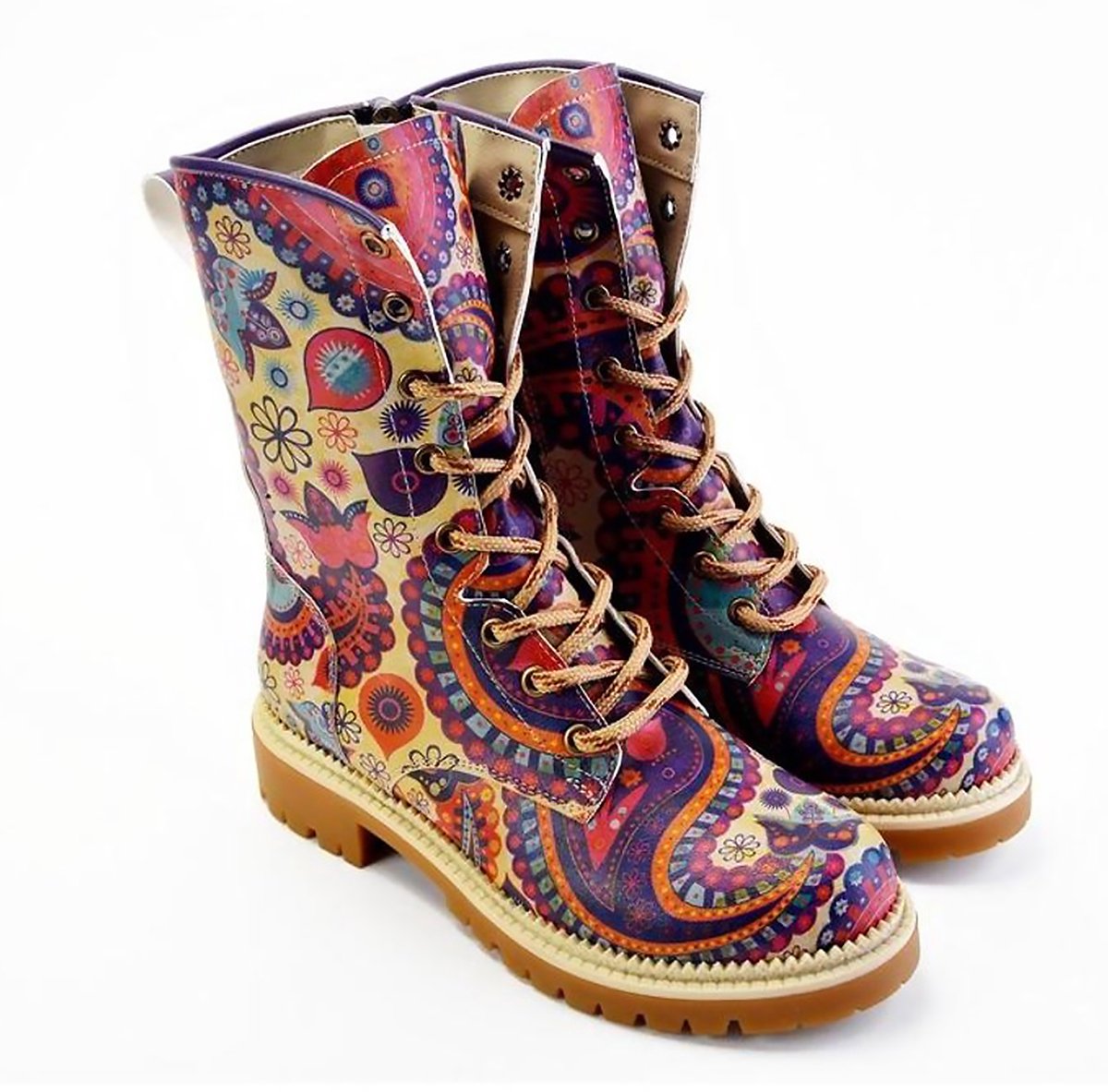 GOBY Bohemian Vibes Dames Veterboots Handgemaakt Vegan Leer