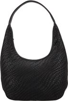 Sac à bandoulière Hide & Stitches inspiré de l'illusion - Sac seau - Cabas - Cuir - Tissé - Zwart - 100 % Cuir