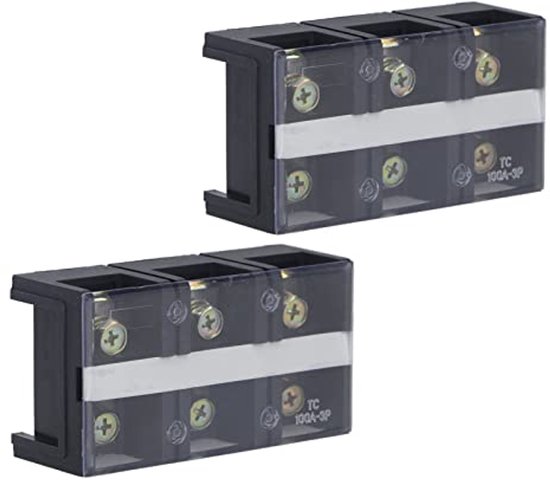 EMOS Set van 10 kroonklemmen voor 1 mm² - 4 mm² draad, 10 x repen met 12 stuks, 450 V~/32 A, wit, aansluitklem met schroefbevestiging, eenvoudig te scheiden, aan beide zijden vrij