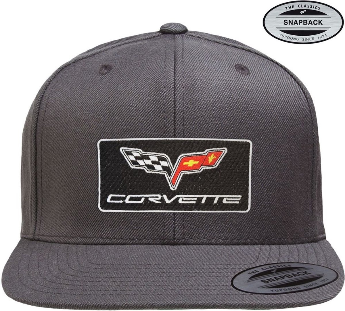 Corvette Cap C6 Patch Premium Snapback Cap GM-91-CORV9903-CB65 DarkGrey