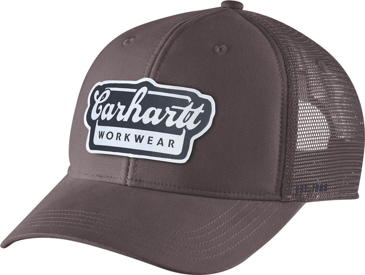 Carhartt Rugged Flex™ Twill Mesh-Back Script Patch Cap - Dark Sepia