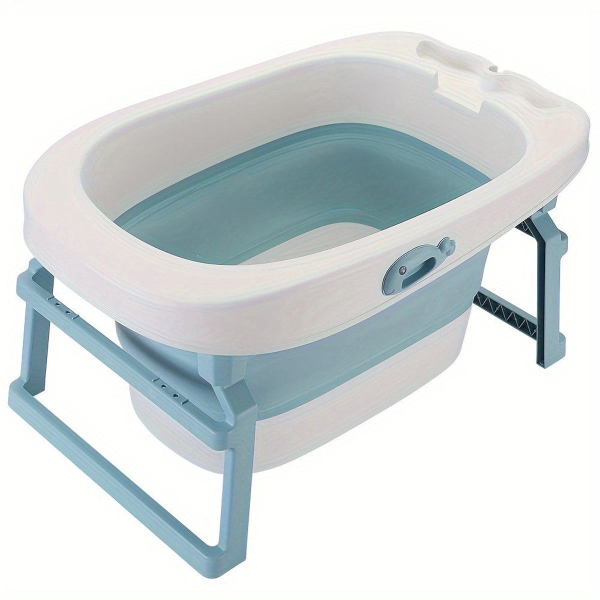Image of 3-in-1 Badkuip – Draagbare Badkuip – Vouwbare Badkuip – Vrijstaande Badkuip – Spa Badkuip – Lichtgewicht PVC – Geïntegreerde Afvoerkraan – Compact & Ruim - 85,3x55,5x43,7 cm