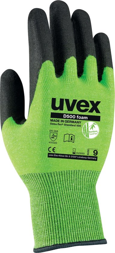 uvex D500 foam 6060410 Gants de protection contre les coupures Taille: 10 EN 388 1 paire(s)