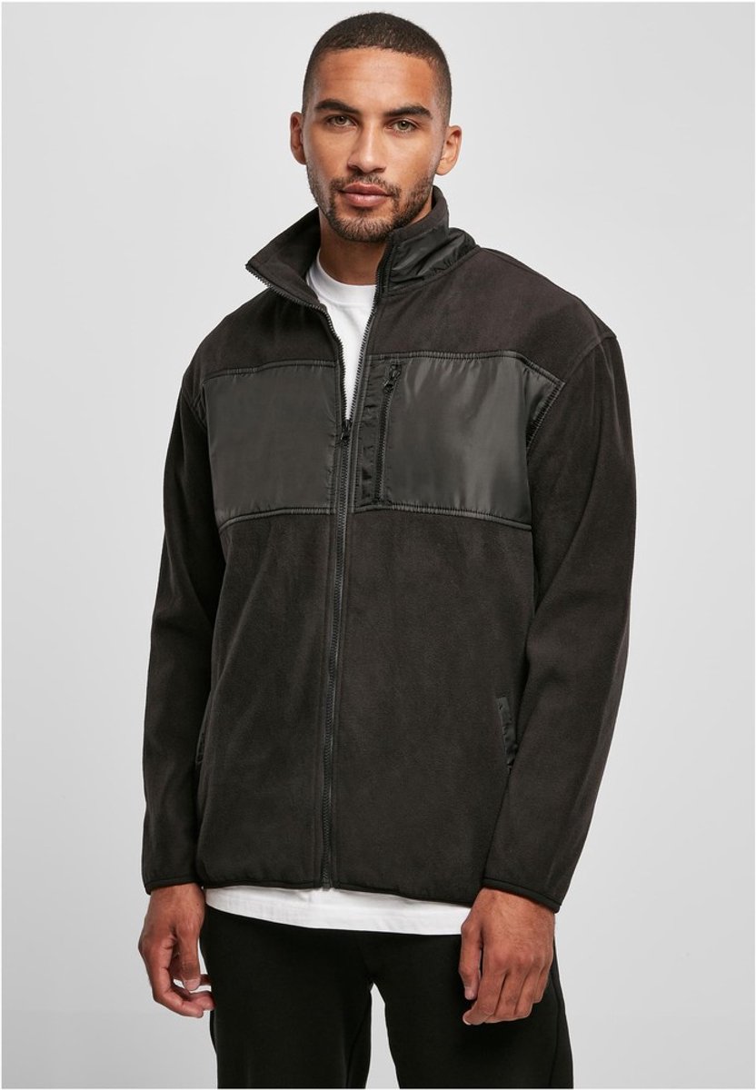 Urban Classics Patched Micro Fleece Jacket M Zwart