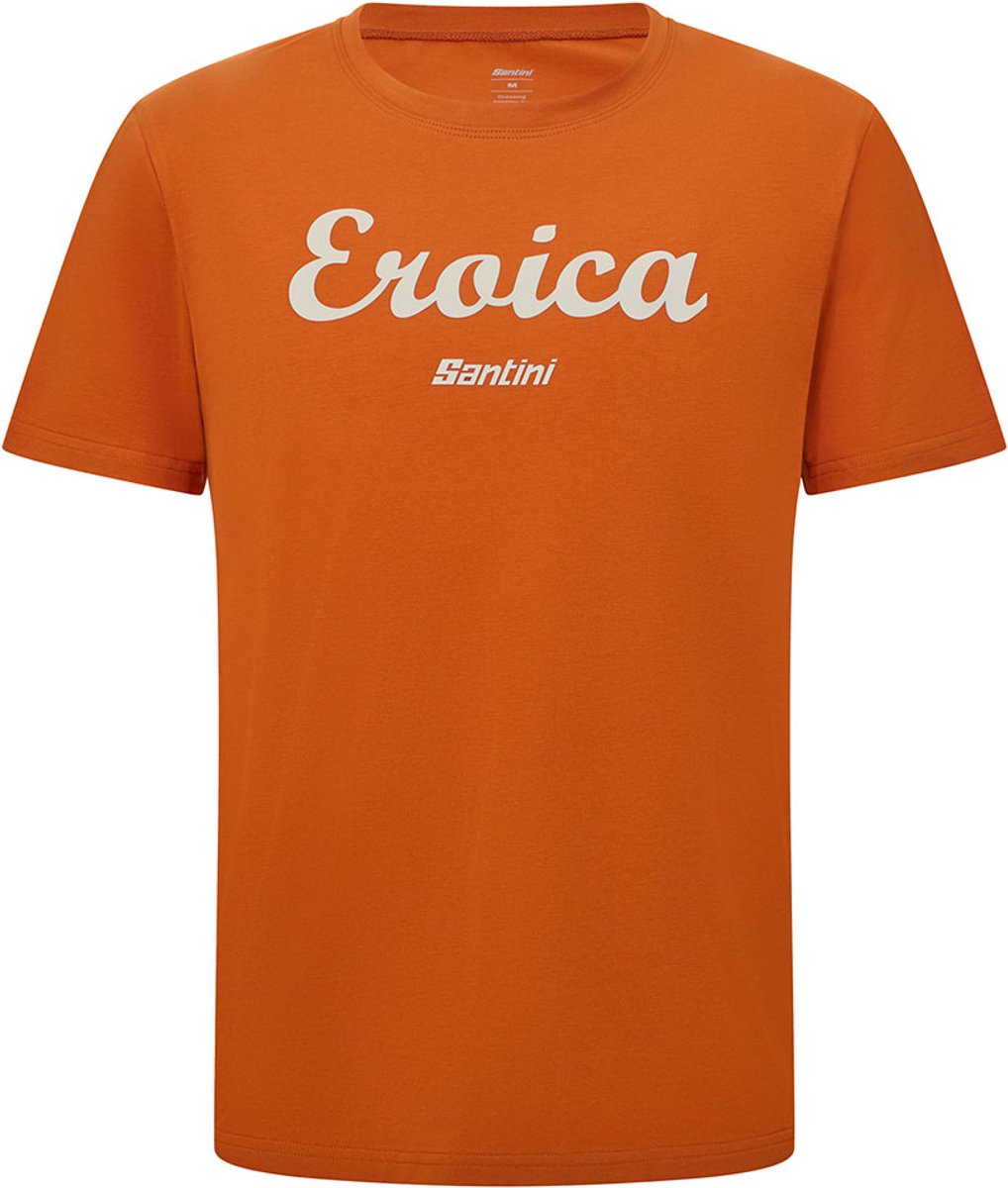 Santini Eroica Strada T-shirt Met Korte Mouwen Oranje