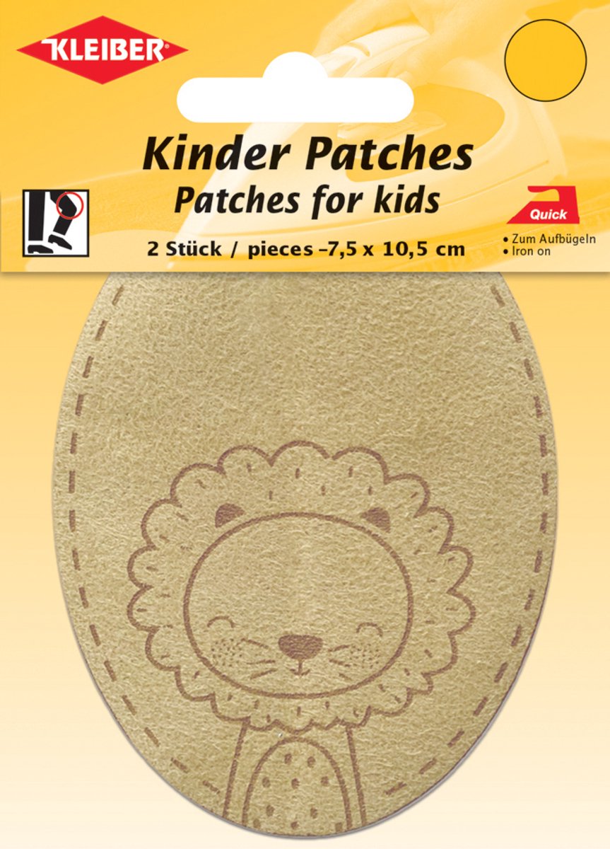 Kleiber applicatie 'Leeuw', bruin, duoverpakking.