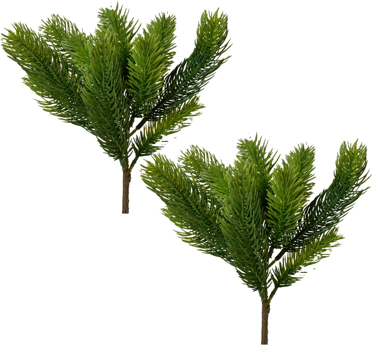 Everlands Kersttak/dennentak - 2x - groen - L25 cm - kunsttak - kerststukje maken nep tak