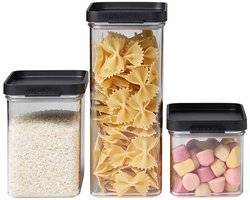Mepal Omnia bewaardozen - 3-delige Set - Voorraaddoos - Zwart
