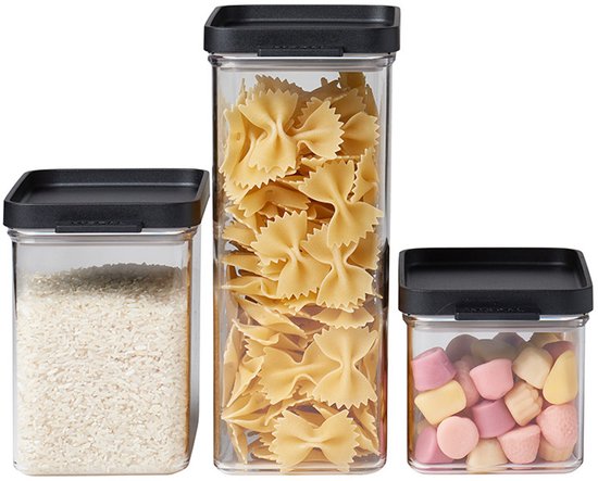 Mepal set Omnia Storage box - 3 pièces - Noir