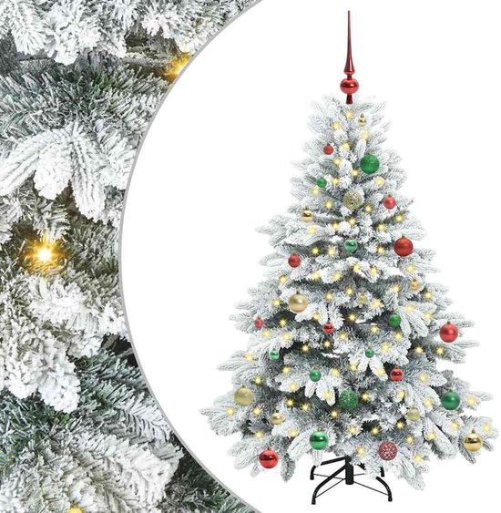 YRHome Kunstkerstboom van pvc, 210 cm, met verlichting, 350 lampen, led-kerstboom, dennenboom, kunstkerstboom met metalen standaard, voor