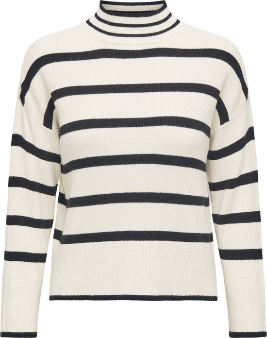 Only Trui Onlibi L/s Highneck Pullover Knt No 15259096 Whitecap Gray/w Melange Dames Maat - XS