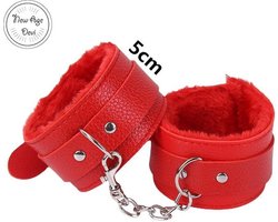 Pluche Handboeien - Rode handboeien - pluche - BDSM - Beginners - Comfortabel - Fluffy - Verstelbaar, New Age Devi