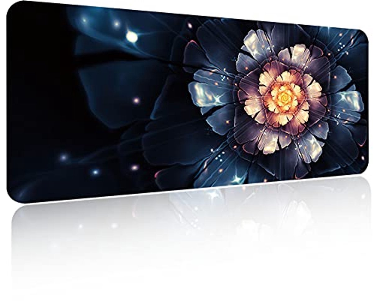 XXL Gaming Muismat 90x40 CM - Antislip Waterbestendig Bureauonderlegger voor Laptop en Toetsenbord met Creatief Bloemen Design